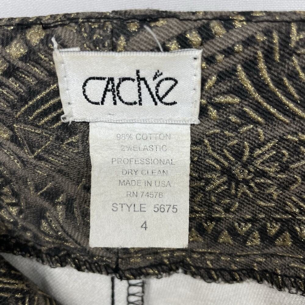 Cache Size 4 Textured Flare Boho Pants Geometric … - image 7